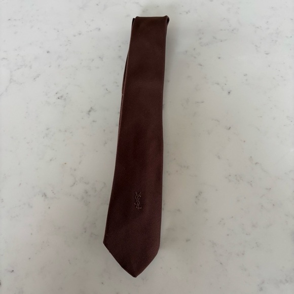 Yves Saint Laurent Vintage Brown Tie - Picture 1 of 6